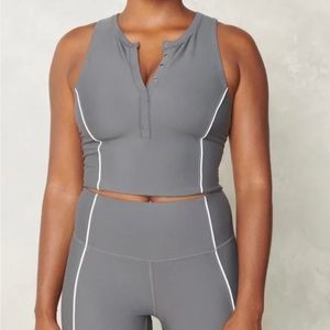 ABERCROMBIE YPB sculptLUX Curve Love Plunge Henley Slim Tank NWT